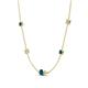 4 - Linea 0.52 ctw Blue Diamond (4 mm) and Moissanite Women Station Necklace 