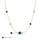 3 - Linea 0.48 ctw Blue Diamond (4 mm) and Opal Women Station Necklace 