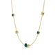 4 - Linea 0.57 ctw Blue Diamond (4 mm) and Peridot Women Station Necklace 