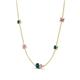 4 - Linea 0.58 ctw Blue Diamond (4 mm) and Pink Sapphire Women Station Necklace 