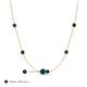 3 - Linea 0.57 ctw Blue Diamond (4 mm) and Red Garnet Women Station Necklace 