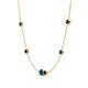 4 - Linea 0.57 ctw Blue Diamond (4 mm) and Red Garnet Women Station Necklace 