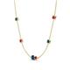 4 - Linea 0.55 ctw Blue Diamond (4 mm) and Ruby Women Station Necklace 