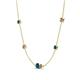 4 - Linea 0.55 ctw Blue Diamond (4 mm) and Smoky Quartz Women Station Necklace 