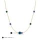 3 - Linea 0.55 ctw Blue Diamond (4 mm) and Tanzanite Women Station Necklace 