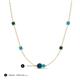 3 - Linea 0.49 ctw Blue Diamond (4 mm) and Turquoise Women Station Necklace 