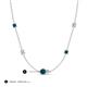 3 - Linea 0.55 ctw Blue Diamond (4 mm) and Natural Diamond Women Station Necklace 