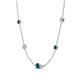 4 - Linea 0.55 ctw Blue Diamond (4 mm) and Natural Diamond Women Station Necklace 