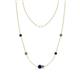 1 - Linea 0.63 ctw Blue Sapphire (4 mm) and Created Alexandrite Women Station Necklace 