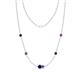 1 - Linea 0.55 ctw Blue Sapphire (4 mm) and Amethyst Women Station Necklace 