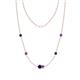 1 - Linea 0.55 ctw Blue Sapphire (4 mm) and Amethyst Women Station Necklace 