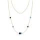 1 - Linea 0.58 ctw Blue Sapphire (4 mm) and Blue Topaz Women Station Necklace 