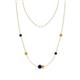 1 - Linea 0.55 ctw Blue Sapphire (4 mm) and Citrine Women Station Necklace 