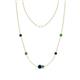 1 - Linea 0.63 ctw Blue Sapphire (4 mm) and Green Garnet Women Station Necklace 