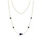 1 - Linea 0.55 ctw Blue Sapphire (4 mm) and Iolite Women Station Necklace 