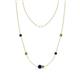 1 - Linea 0.63 ctw Blue Sapphire (4 mm) and Peridot Women Station Necklace 