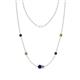 1 - Linea 0.63 ctw Blue Sapphire (4 mm) and Peridot Women Station Necklace 