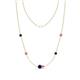 1 - Linea 0.64 ctw Blue Sapphire (4 mm) and Pink Sapphire Women Station Necklace 