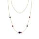 1 - Linea 0.61 ctw Blue Sapphire (4 mm) and Ruby Women Station Necklace 