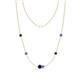 1 - Linea 0.61 ctw Blue Sapphire (4 mm) and Tanzanite Women Station Necklace 