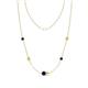 1 - Linea 0.61 ctw Blue Sapphire (4 mm) and Yellow Diamond Women Station Necklace 