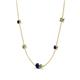 4 - Linea 0.63 ctw Blue Sapphire (4 mm) and Created Alexandrite Women Station Necklace 