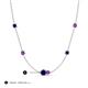 3 - Linea 0.55 ctw Blue Sapphire (4 mm) and Amethyst Women Station Necklace 