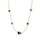 4 - Linea 0.55 ctw Blue Sapphire (4 mm) and Amethyst Women Station Necklace 