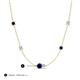 3 - Linea 0.55 ctw Blue Sapphire (4 mm) and Aquamarine Women Station Necklace 