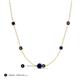 3 - Linea 0.61 ctw Blue Sapphire (4 mm) and Black Diamond Women Station Necklace 