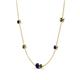 4 - Linea 0.61 ctw Blue Sapphire (4 mm) and Black Diamond Women Station Necklace 