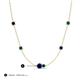 3 - Linea 0.61 ctw Blue Sapphire (4 mm) and Blue Diamond Women Station Necklace 