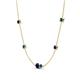 4 - Linea 0.61 ctw Blue Sapphire (4 mm) and Blue Diamond Women Station Necklace 