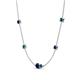 4 - Linea 0.61 ctw Blue Sapphire (4 mm) and Blue Diamond Women Station Necklace 