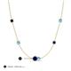 3 - Linea 0.58 ctw Blue Sapphire (4 mm) and Blue Topaz Women Station Necklace 