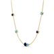 4 - Linea 0.58 ctw Blue Sapphire (4 mm) and Blue Topaz Women Station Necklace 