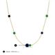 3 - Linea 0.55 ctw Blue Sapphire (4 mm) and Emerald Women Station Necklace 