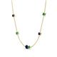 4 - Linea 0.55 ctw Blue Sapphire (4 mm) and Emerald Women Station Necklace 