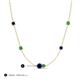 3 - Linea 0.63 ctw Blue Sapphire (4 mm) and Green Garnet Women Station Necklace 