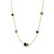 4 - Linea 0.63 ctw Blue Sapphire (4 mm) and Green Garnet Women Station Necklace 