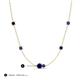 3 - Linea 0.55 ctw Blue Sapphire (4 mm) and Iolite Women Station Necklace 