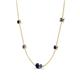 4 - Linea 0.55 ctw Blue Sapphire (4 mm) and Iolite Women Station Necklace 