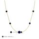 3 - Linea 0.61 ctw Blue Sapphire (4 mm) and London Blue Topaz Women Station Necklace 