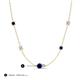 3 - Linea 0.58 ctw Blue Sapphire (4 mm) and Moissanite Women Station Necklace 