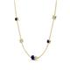 4 - Linea 0.58 ctw Blue Sapphire (4 mm) and Moissanite Women Station Necklace 