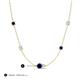 3 - Linea 0.54 ctw Blue Sapphire (4 mm) and Opal Women Station Necklace 