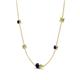 4 - Linea 0.63 ctw Blue Sapphire (4 mm) and Peridot Women Station Necklace 