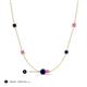 3 - Linea 0.64 ctw Blue Sapphire (4 mm) and Pink Sapphire Women Station Necklace 