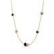 4 - Linea 0.64 ctw Blue Sapphire (4 mm) and Pink Sapphire Women Station Necklace 