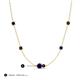 3 - Linea 0.63 ctw Blue Sapphire (4 mm) and Red Garnet Women Station Necklace 